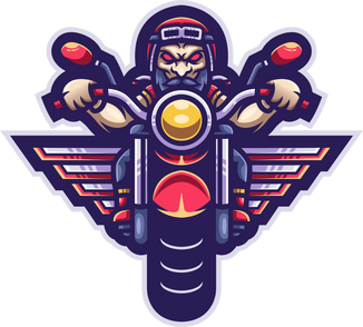 Motorcycle riders Mascot Esport Logo